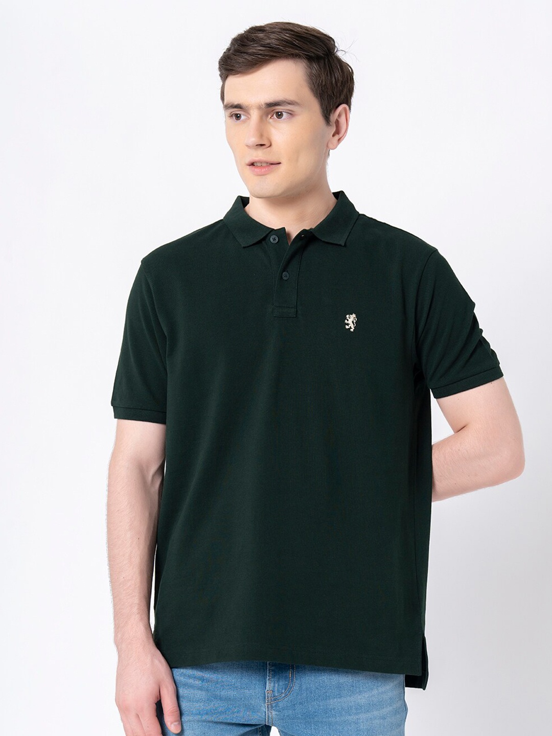 

Red Tape Men Green Polo Collar T-shirt