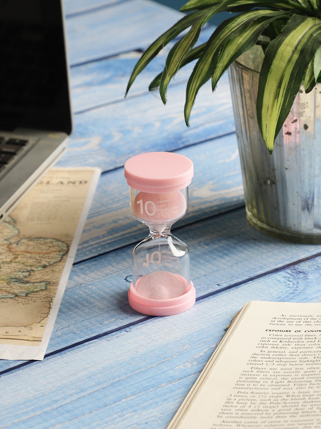 

EXIM DECOR Pink 10 Minutes Sand Timer Showpiece