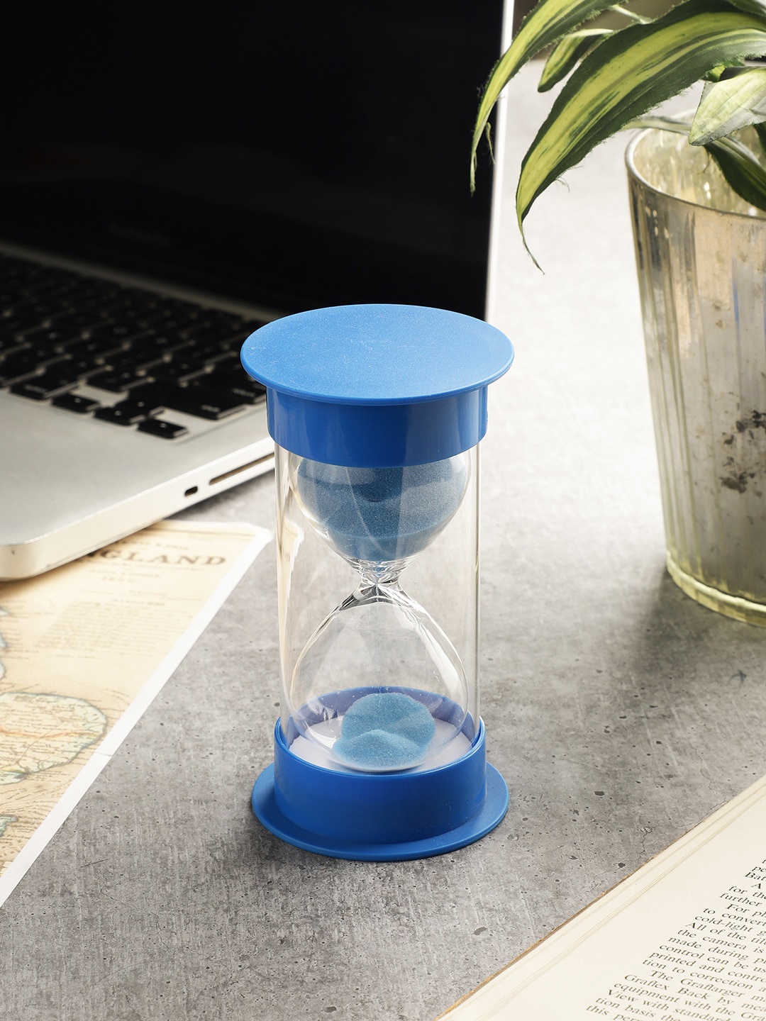 EXIM DECOR Blue Double Tube 30 Minutes Sand Timer Showpiece