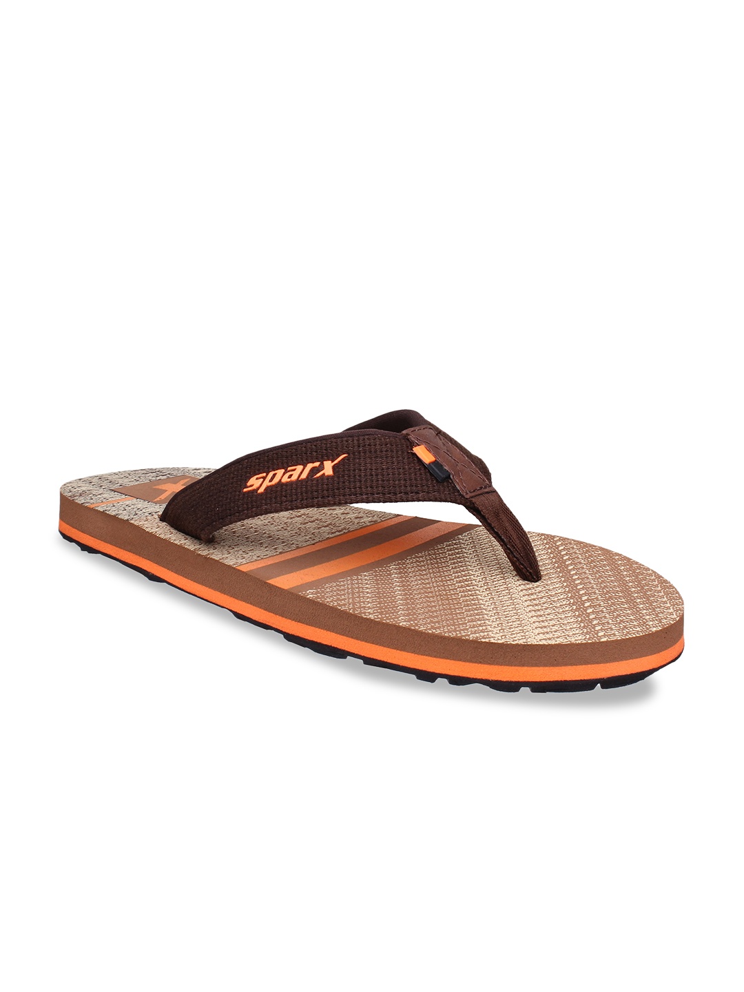 

Sparx Men Brown & Orange Printed Thong Flip-Flops
