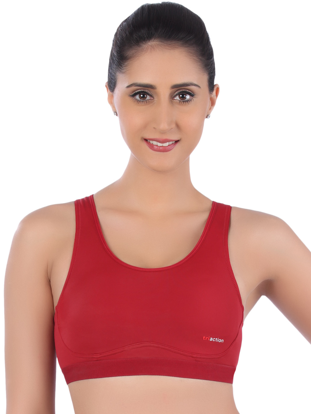 

Triumph Triaction 103 Top Triaction Padded Wireless Removable Padded Racer-Back High Bounce Control Sports Bra, Red