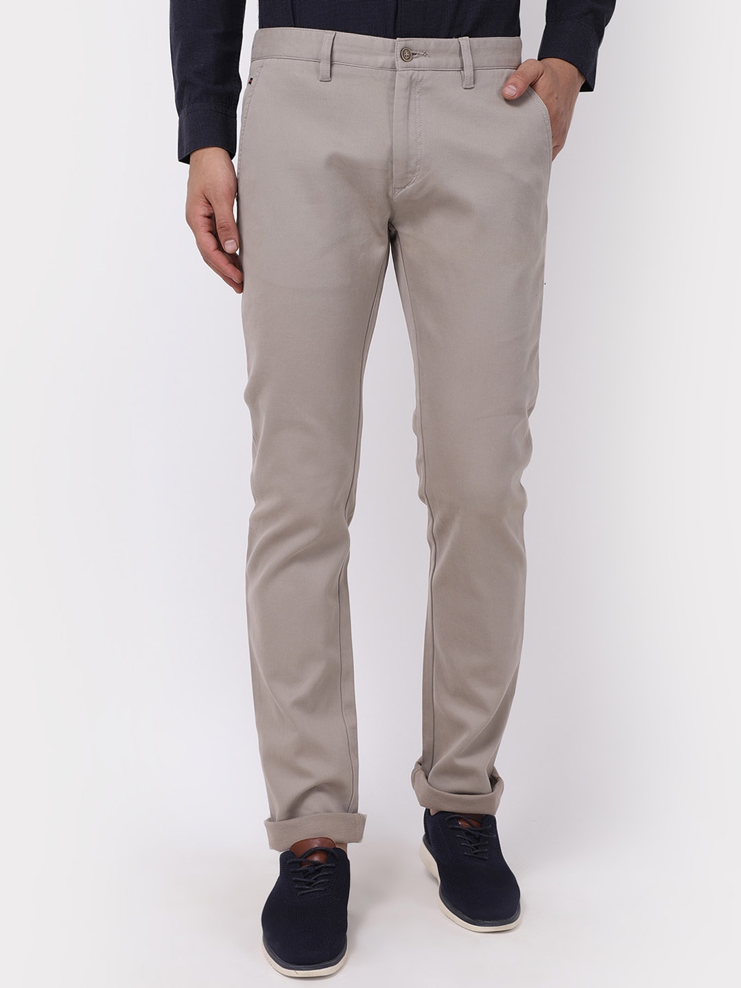 

Blackberrys Men Grey Slim Fit Formal Trousers