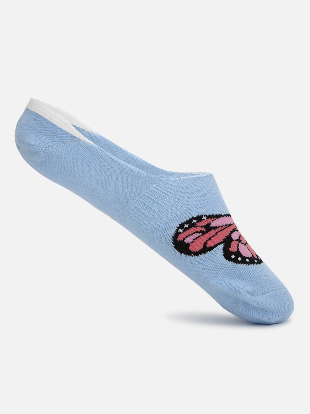 

FOREVER 21 Women Blue Printed Shoe Liner Socks