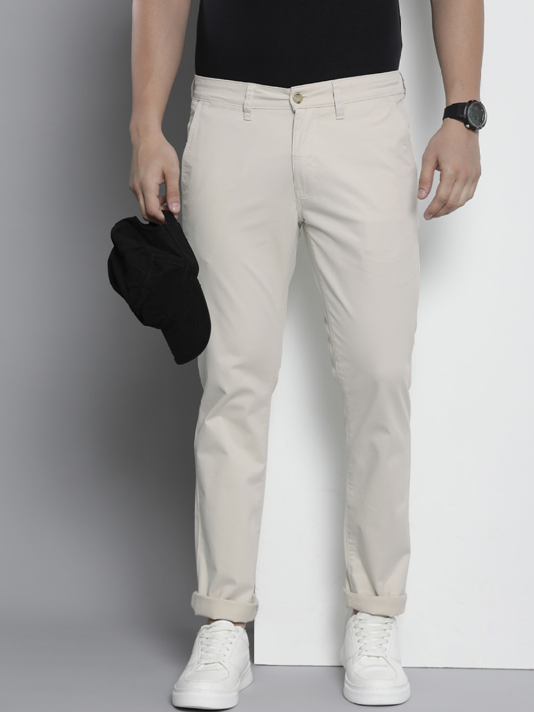 

Nautica Men Mid-Rise Slim Fit Chinos, Off white