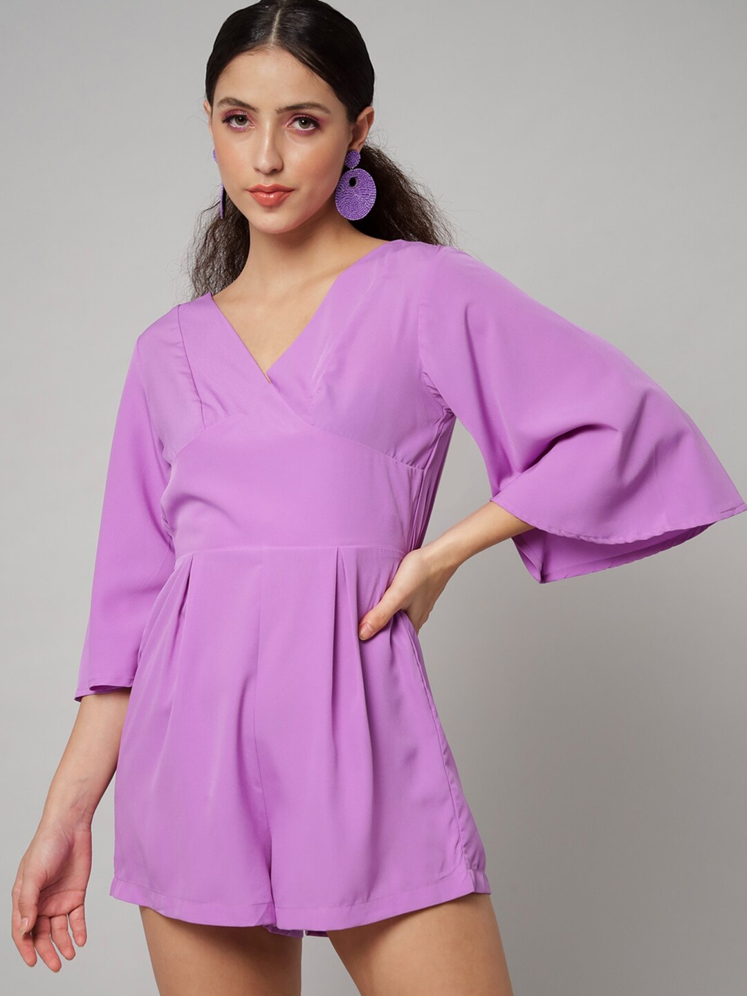 

emeros Women Lavender Stylized Tie-up Back Playsuit