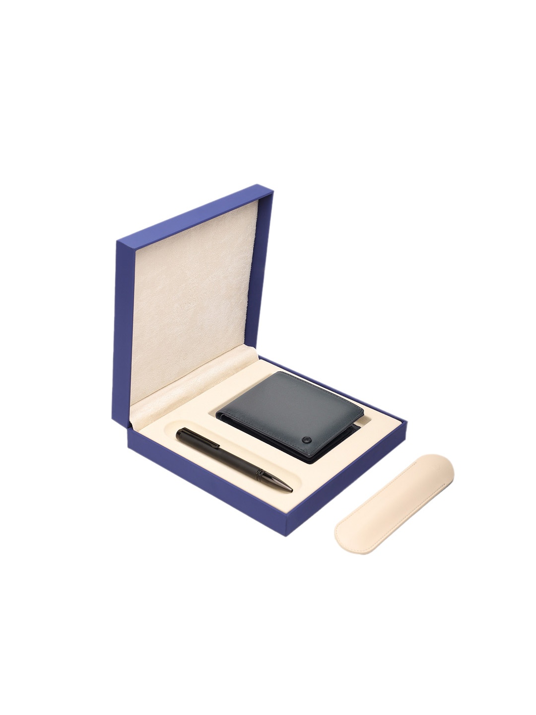 

Lapis Bard Black Torque Ballpoint Pen with Ducorium Graphite Wallet Gift Set, Grey