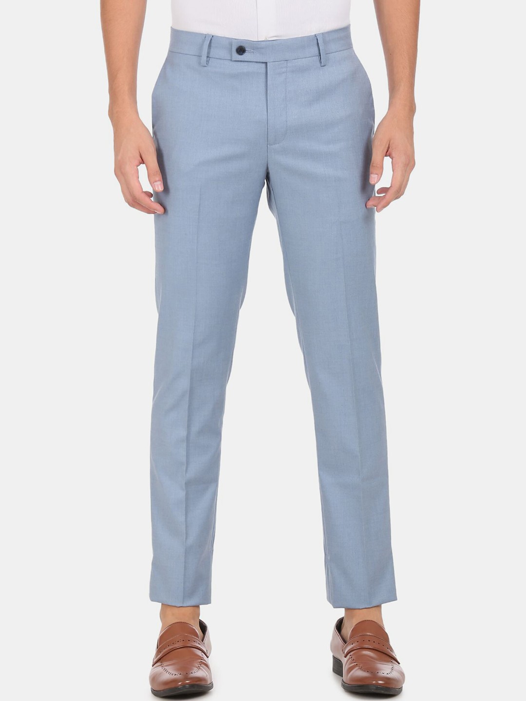 

Arrow Men Blue Slim Fit Solid Trousers