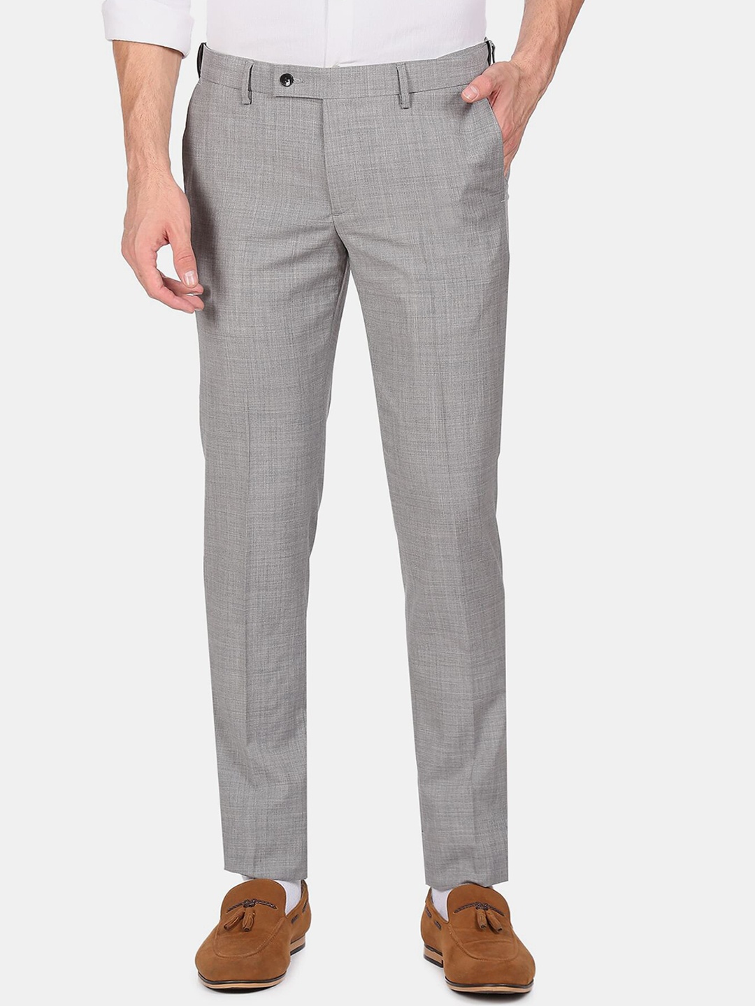 

Arrow Men Grey Slim Fit Formal Trousers