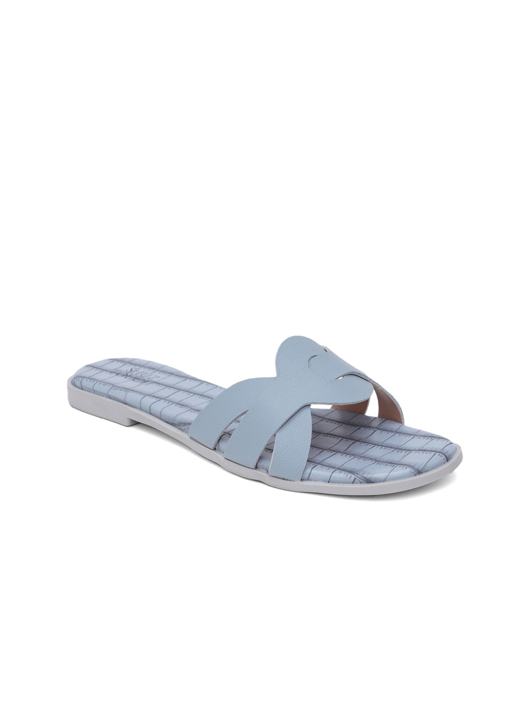

SHUZ TOUCH Women Blue Printed Open Toe Flats