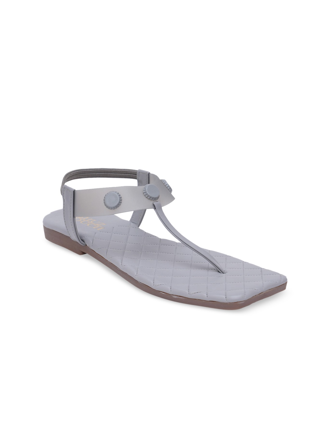 

SHUZ TOUCH Women Grey T-Strap Flats