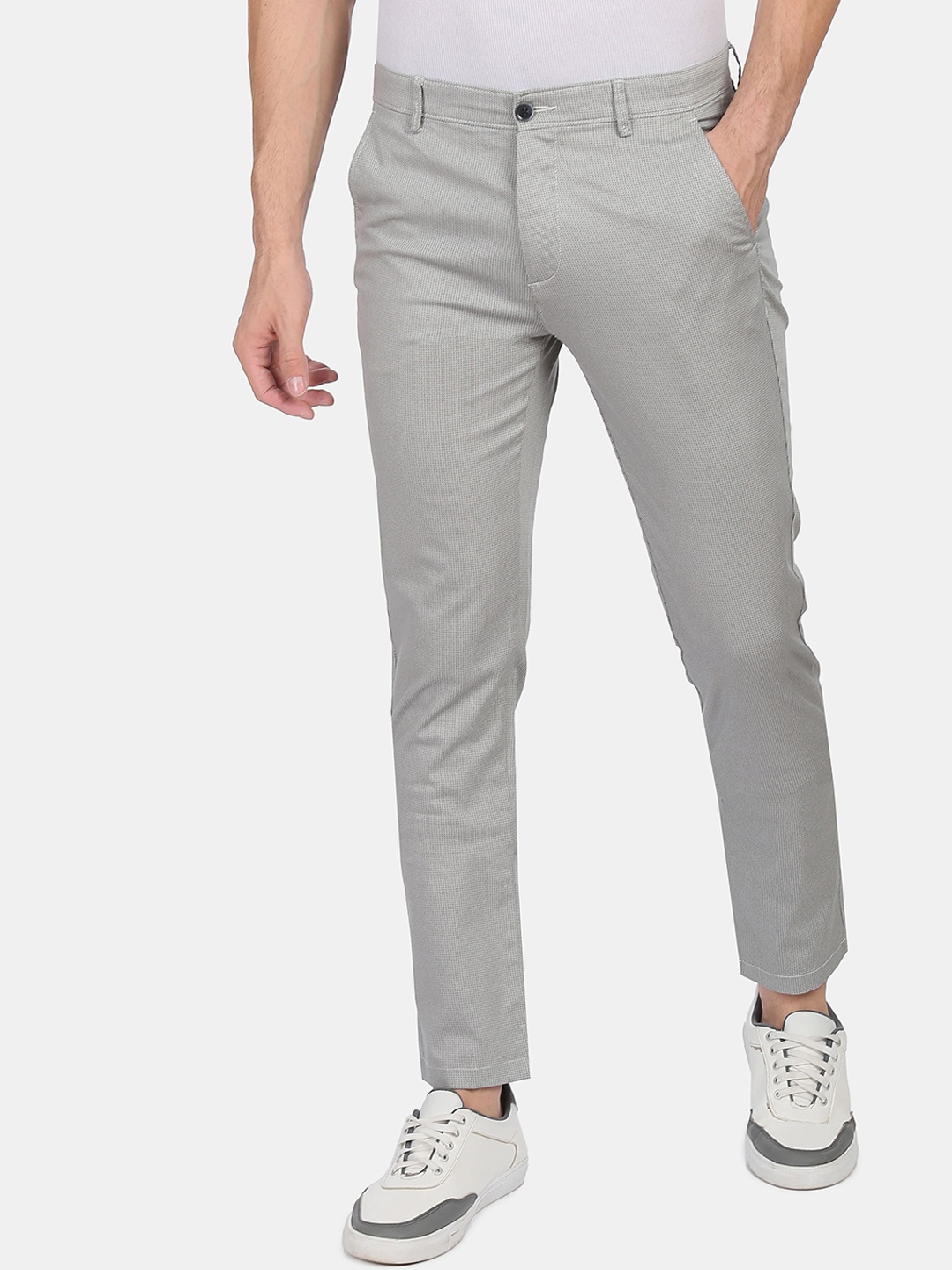 

Arrow Sport Men Grey Skinny Fit Low-Rise Trousers