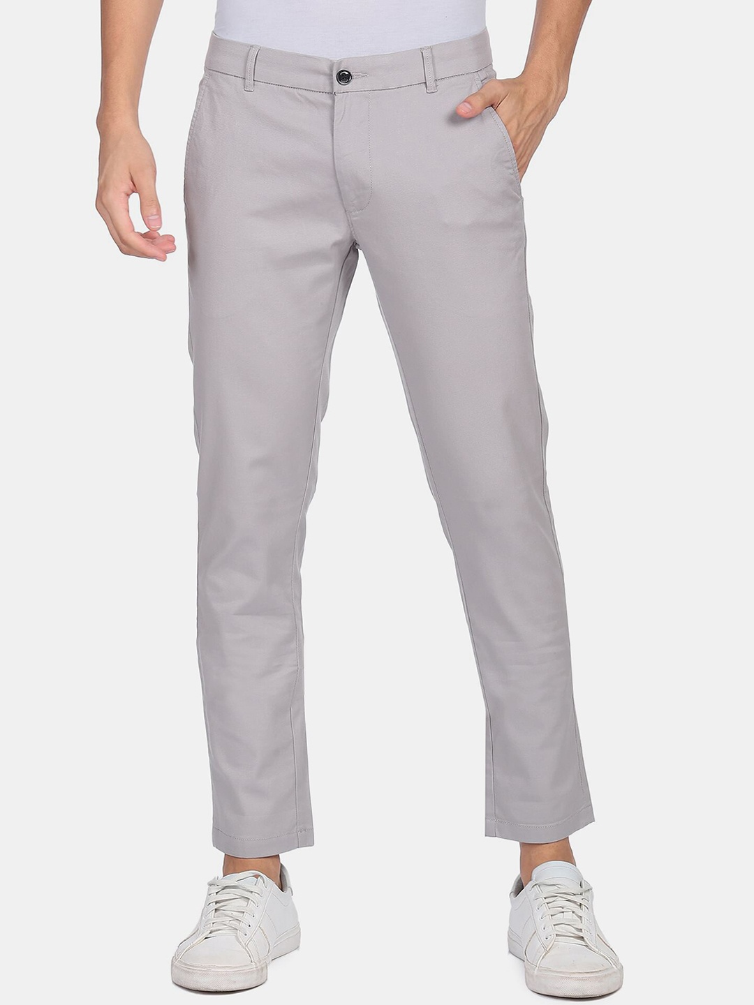 

Arrow Sport Men Grey Slim Fit Low-Rise Casual Trousers