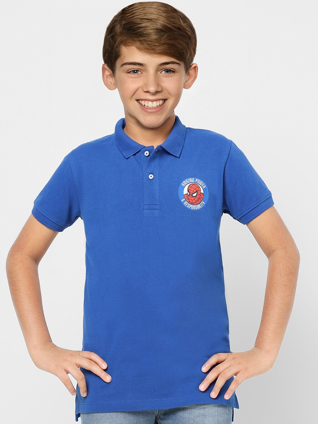 

Jack & Jones Junior Boys Blue Polo Collar T-shirt