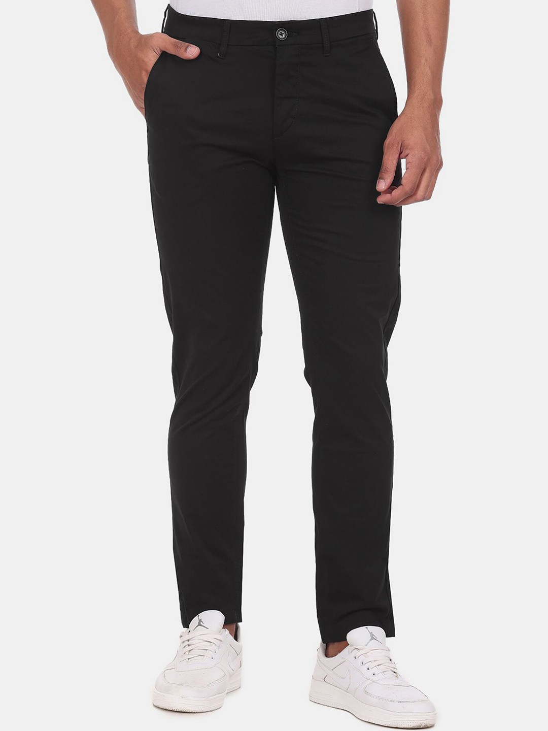 

U S Polo Assn Men Black Solid Trousers