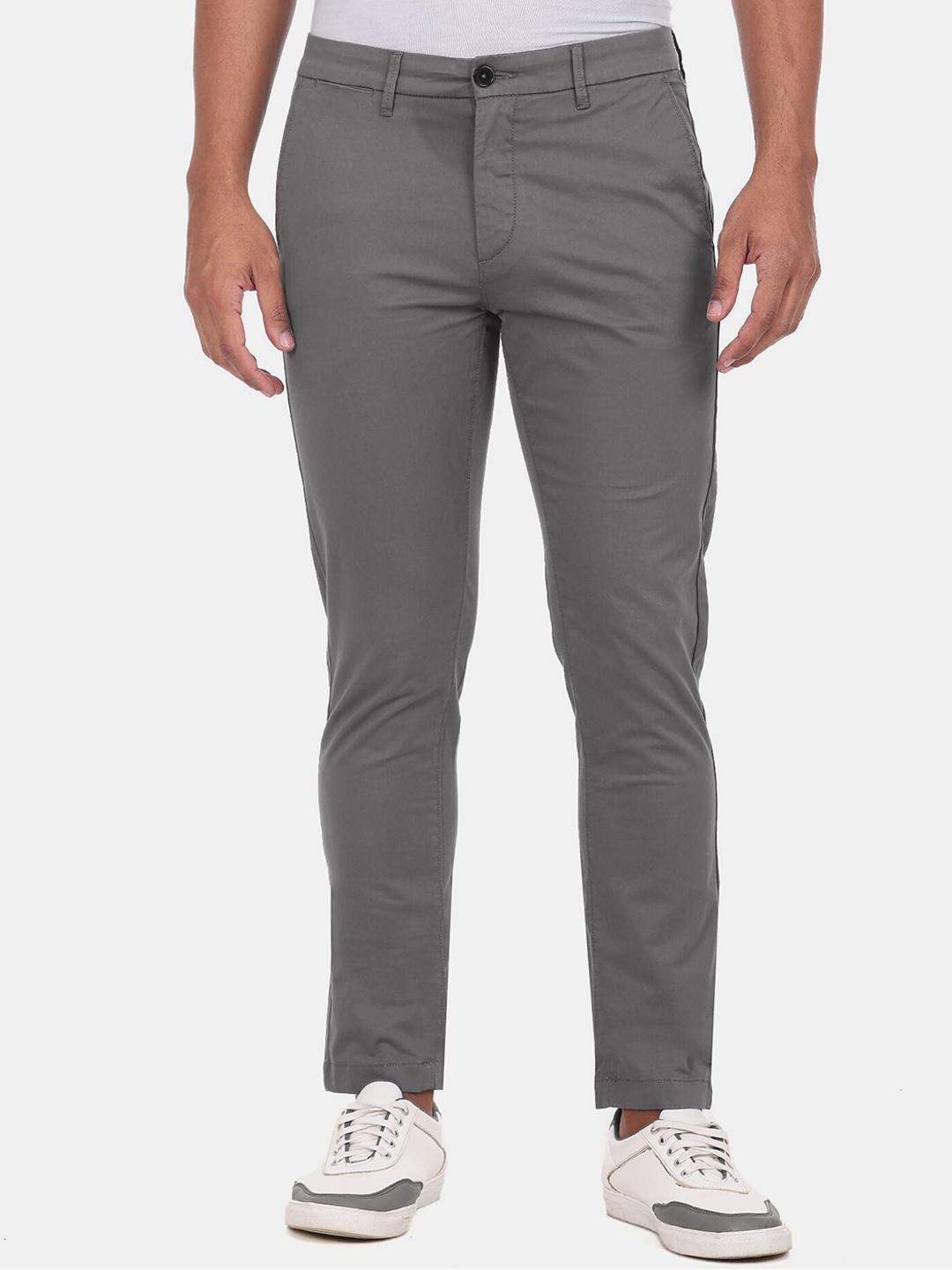 

U S Polo Assn Men Grey Solid Trousers