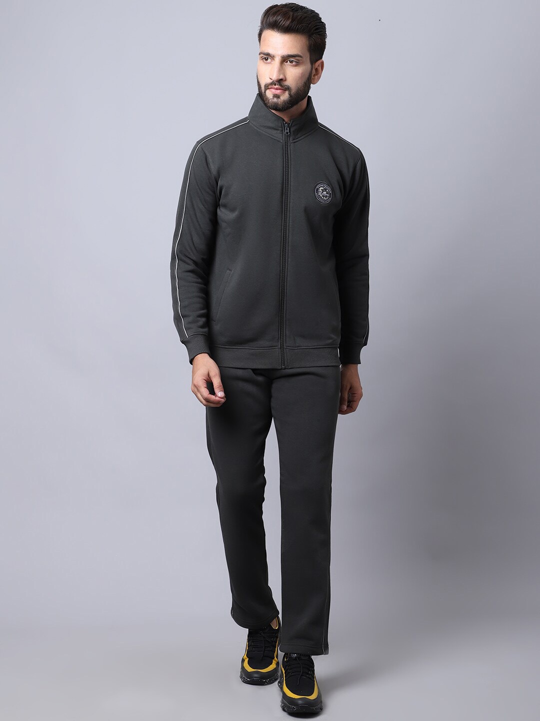 

Cantabil Men Solid Casual Track Suit, Black
