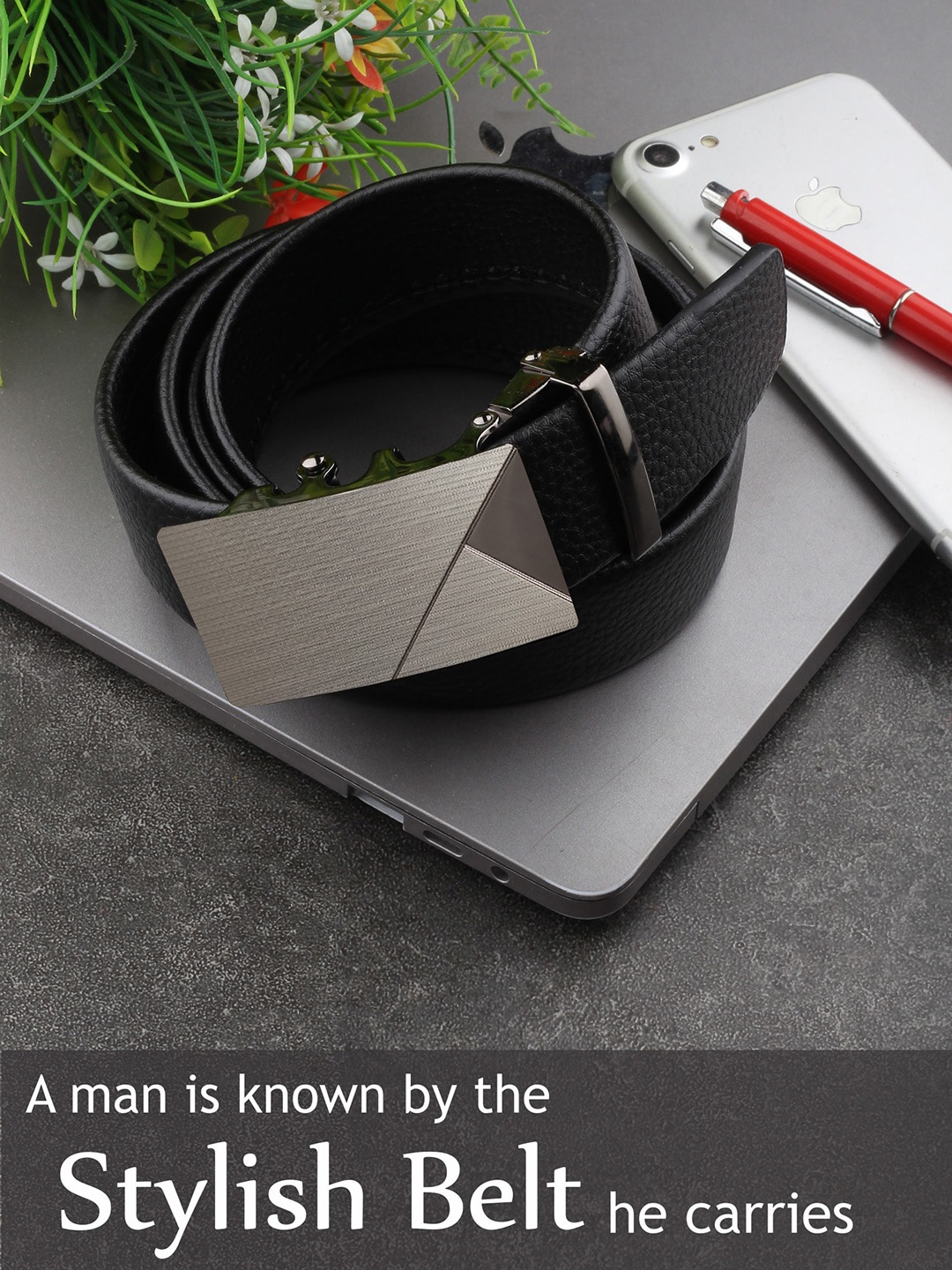 

ZORO Men Black Solid Formal Belt