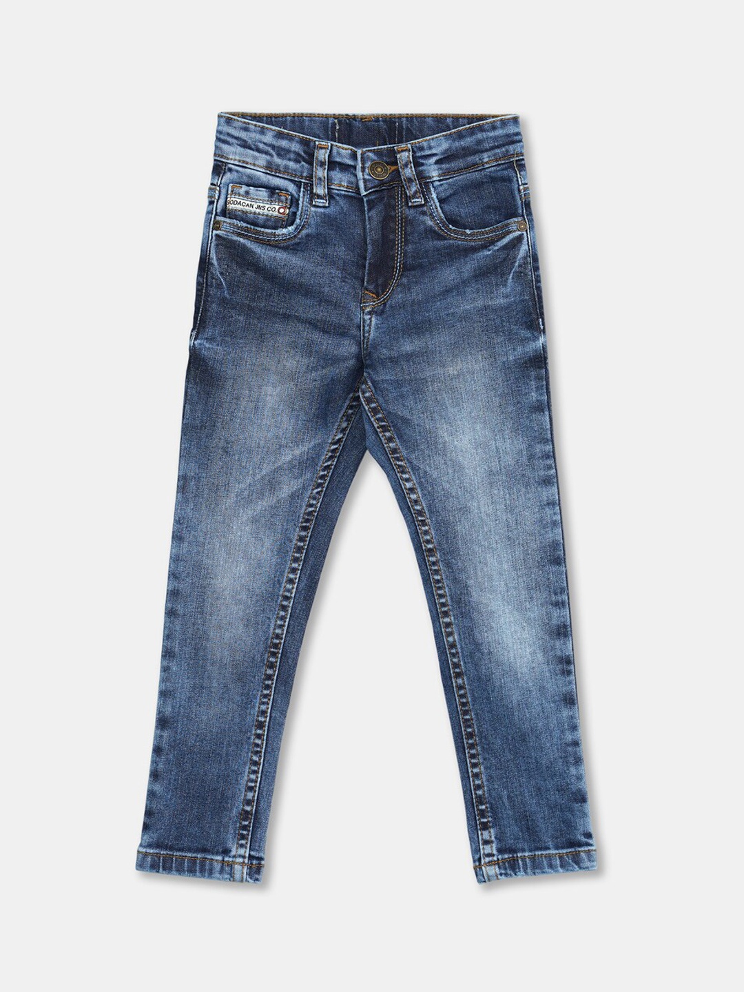 

R&B Boys Mildly Distressed Light Fade Jeans, Blue
