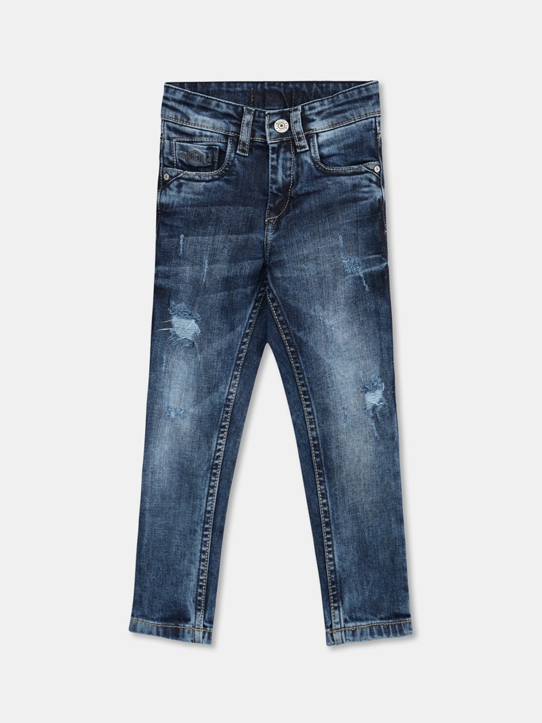 

R&B Boys Mildly Distressed Heavy Fade Jeans, Blue