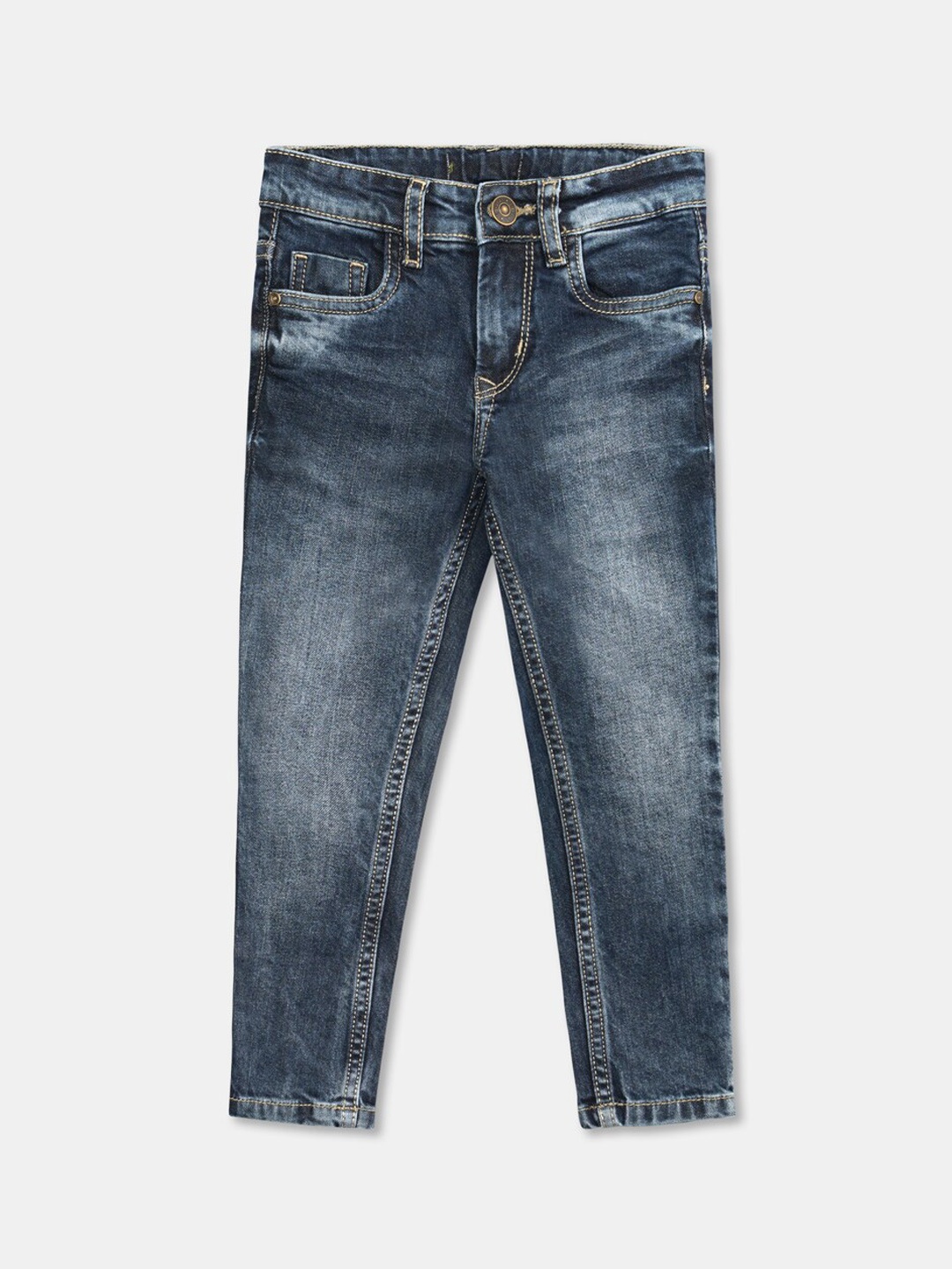 

R&B Boys Heavy Fade Cotton Jeans, Blue