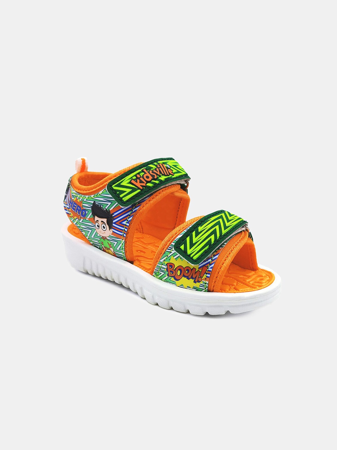 

Kids Ville Boys Orange & Green Comfort Sandals