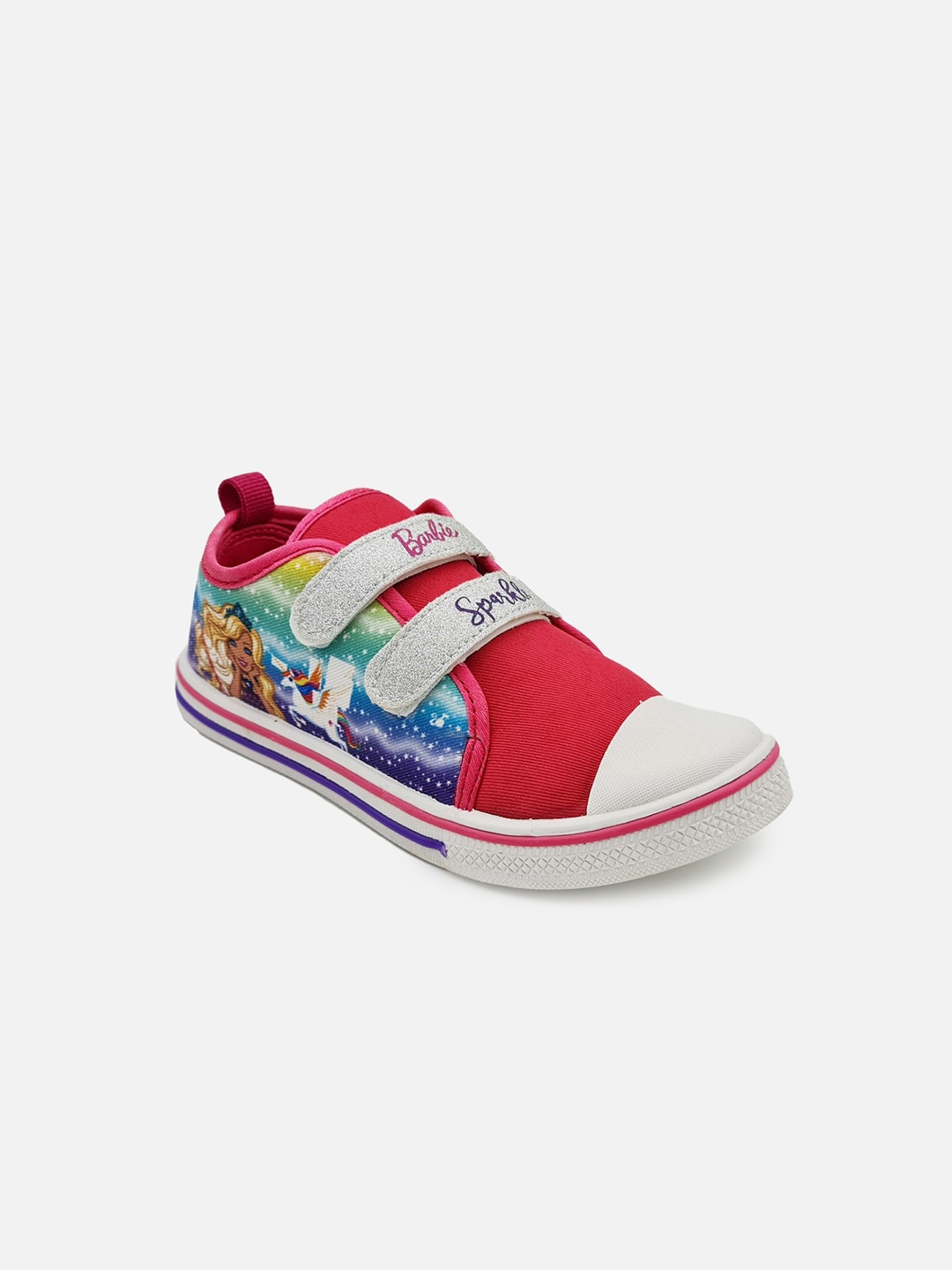 

Kids Ville Girls Barbie Printed Slip-On Sneakers, Pink