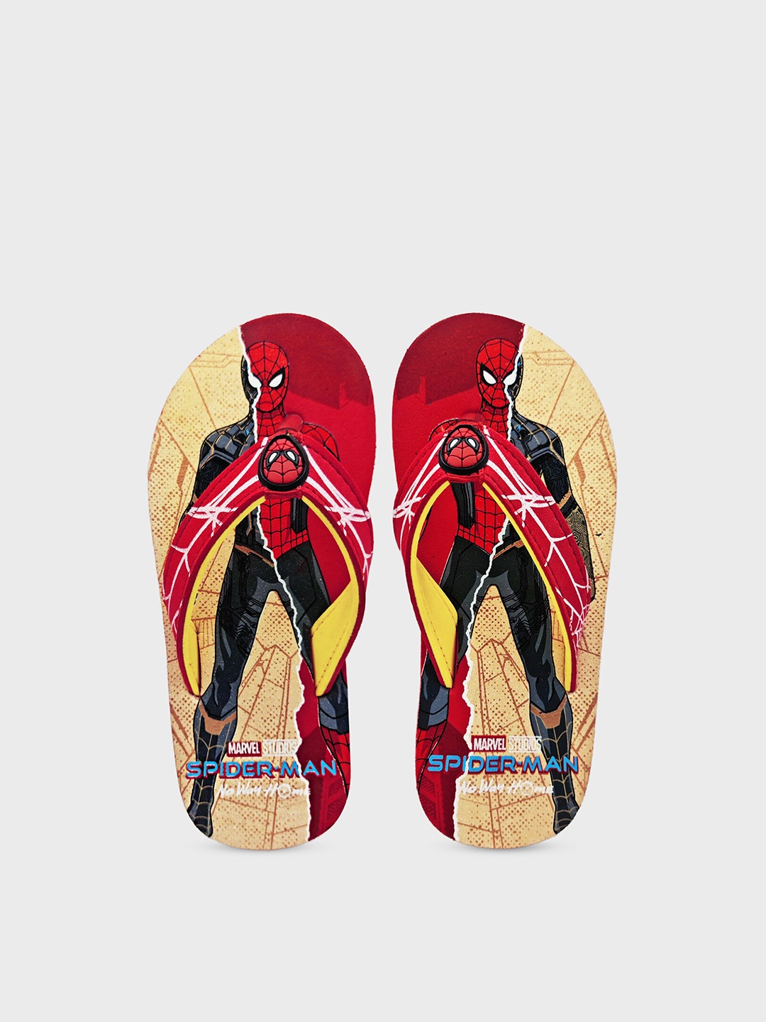 

Kids Ville Boys Yellow & Red Spider-Man No Way Home Printed Rubber Thong Flip-Flops