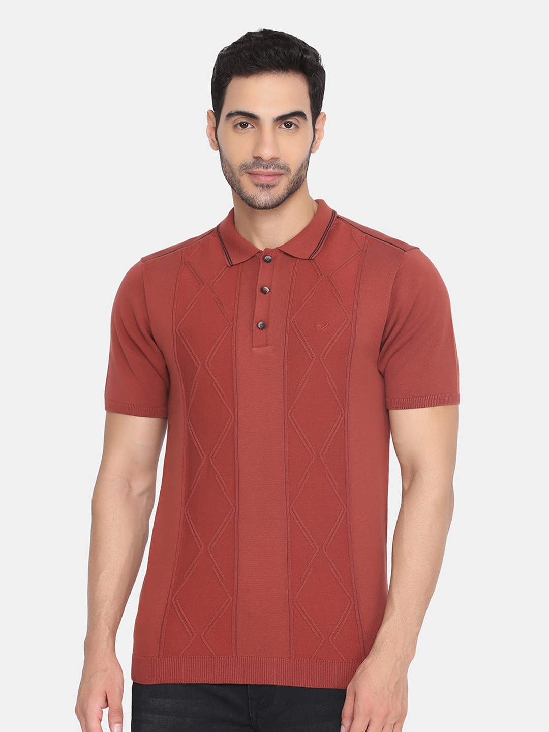 

Blackberrys Men Orange Polo Collar Slim Fit T-shirt