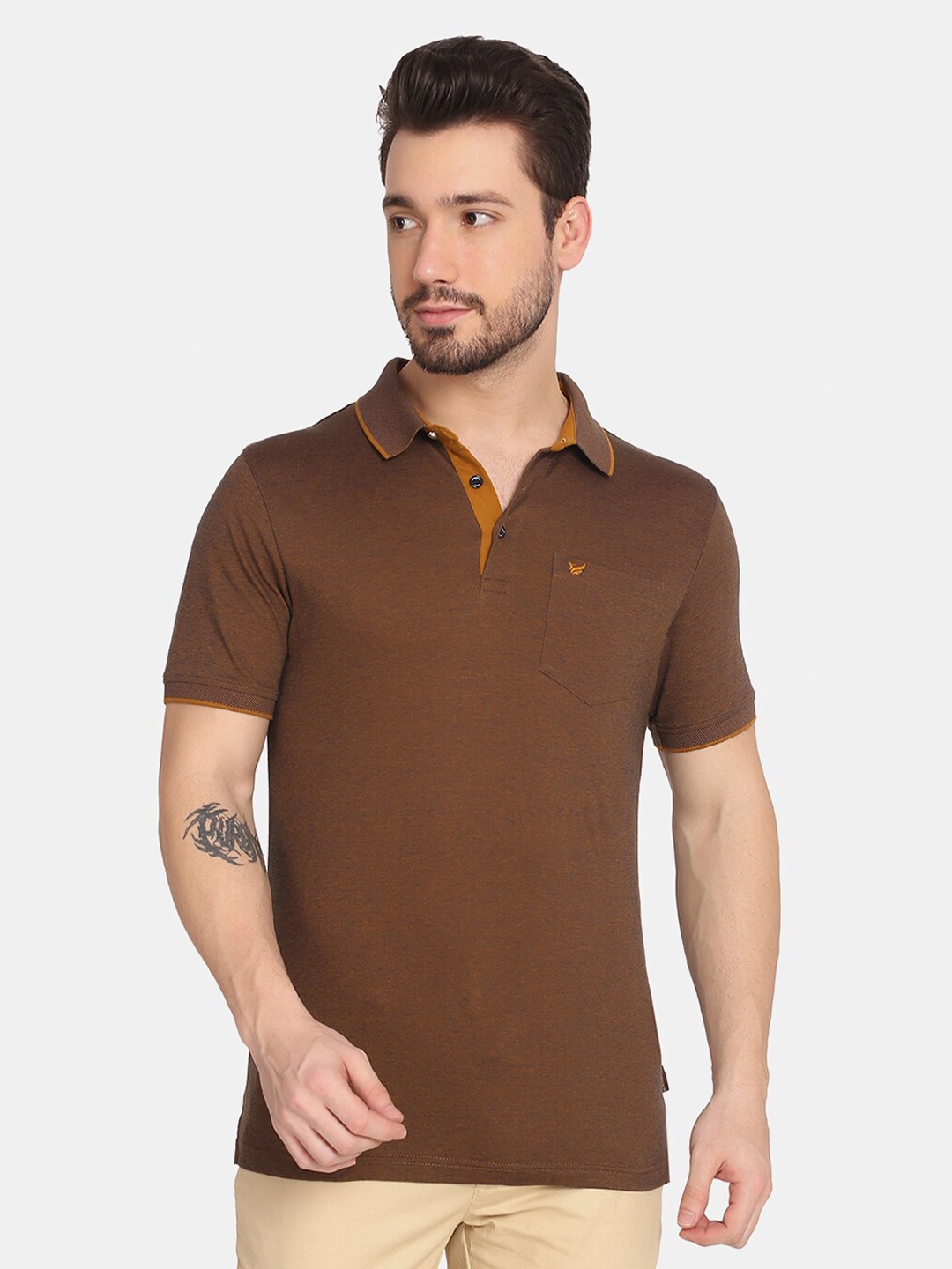

Blackberrys Men Brown Polo Collar Slim Fit T-shirt