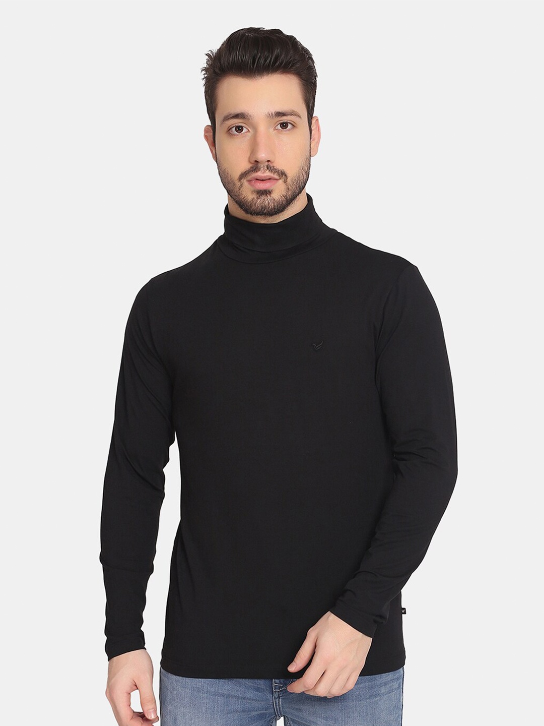 

Blackberrys Men Black High Neck Slim Fit T-shirt