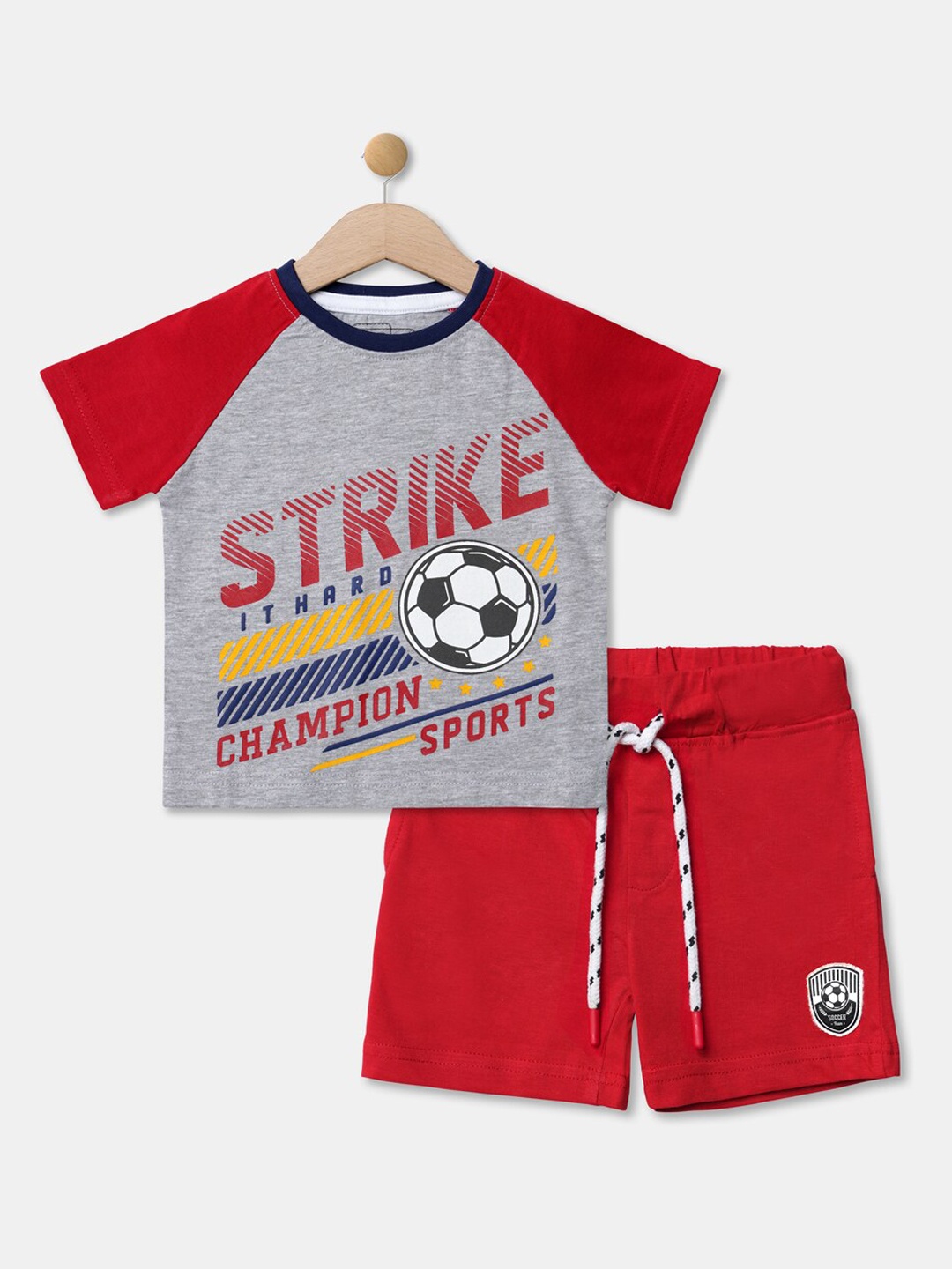 

R&B Boys Printed T-shirt with Shorts, Grey