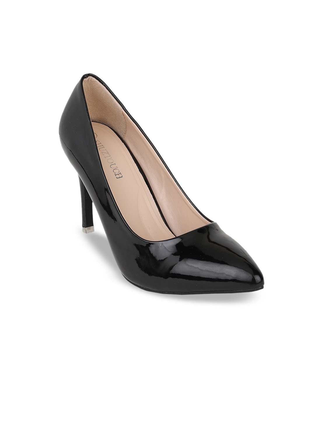 

SHUZ TOUCH Black High-Top Slim Heeled Pumps