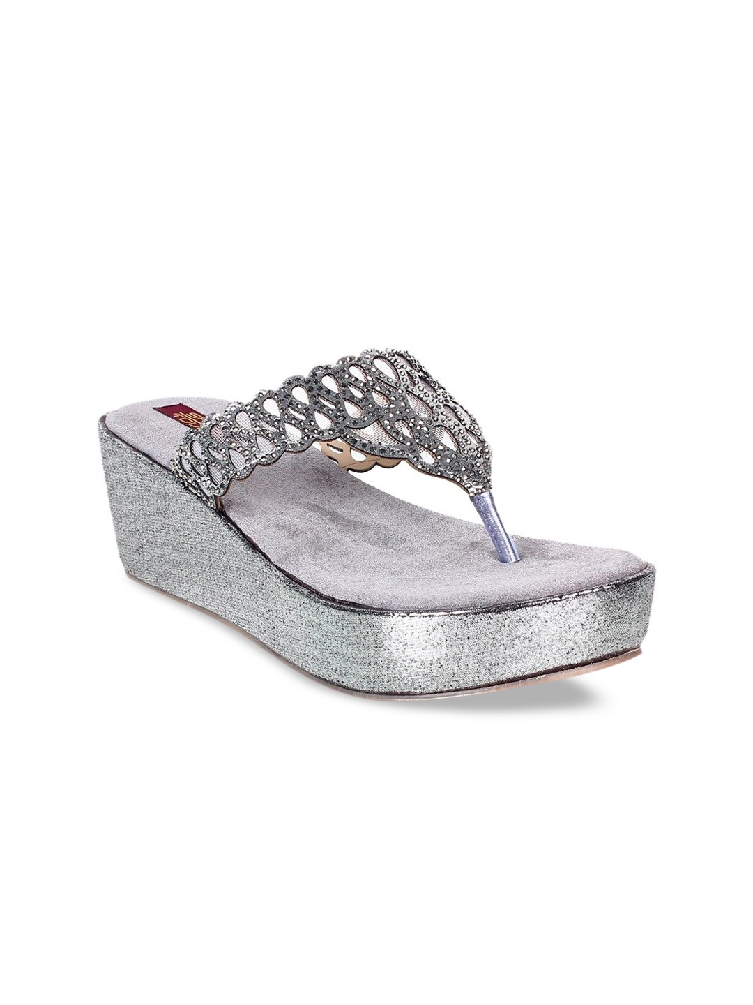 

SHUZ TOUCH Grey Embellished Wedge Heels