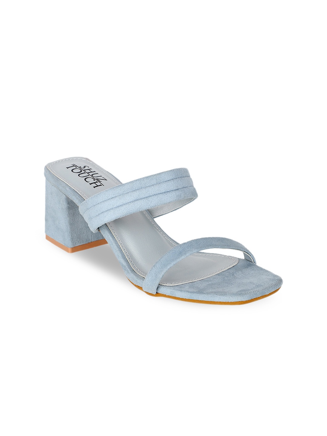 

SHUZ TOUCH Green Open Toe Block Heels, Sea green