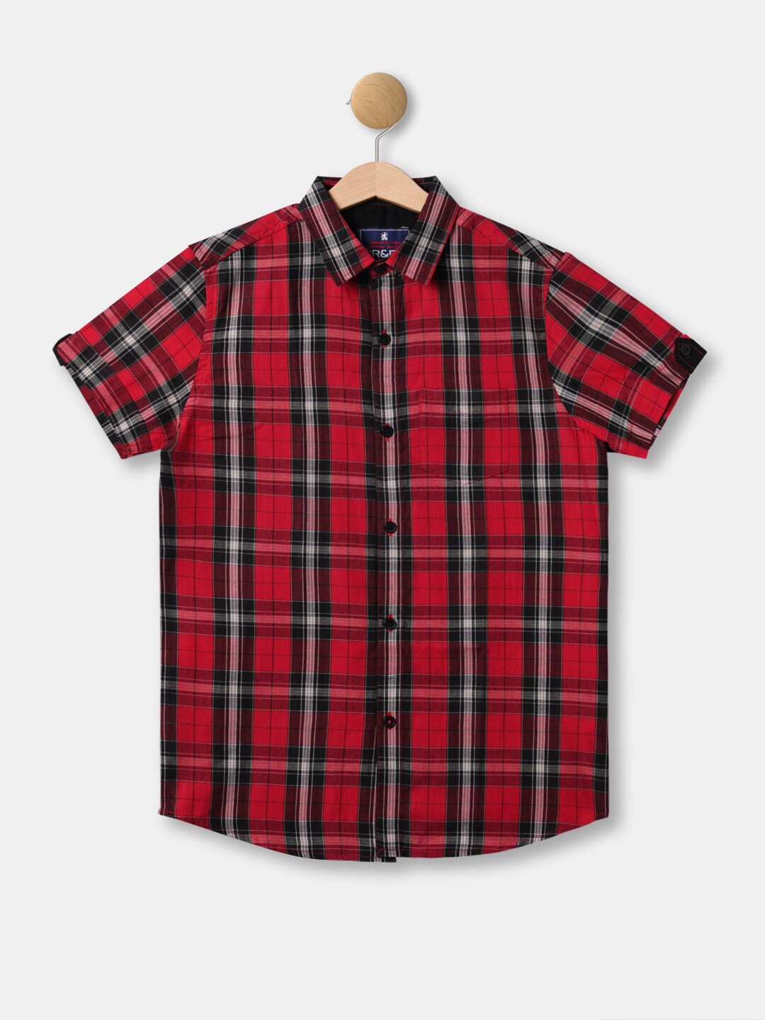 

R&B Boys Red Tartan Checks Checked Casual Shirt