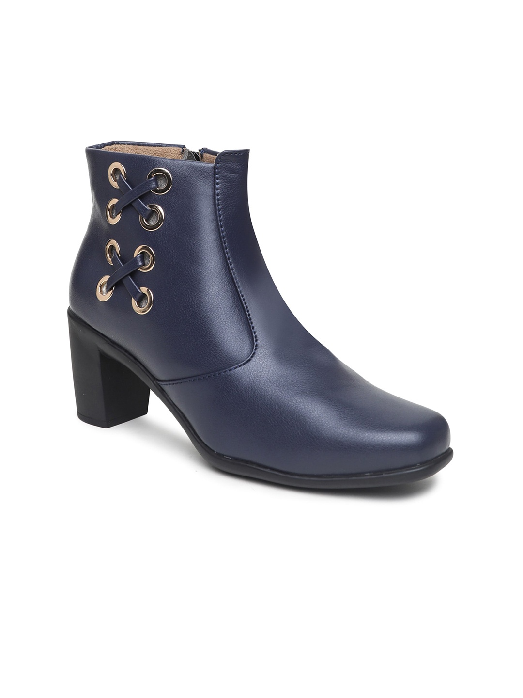 VALIOSAA Women Navy Blue Solid Boots