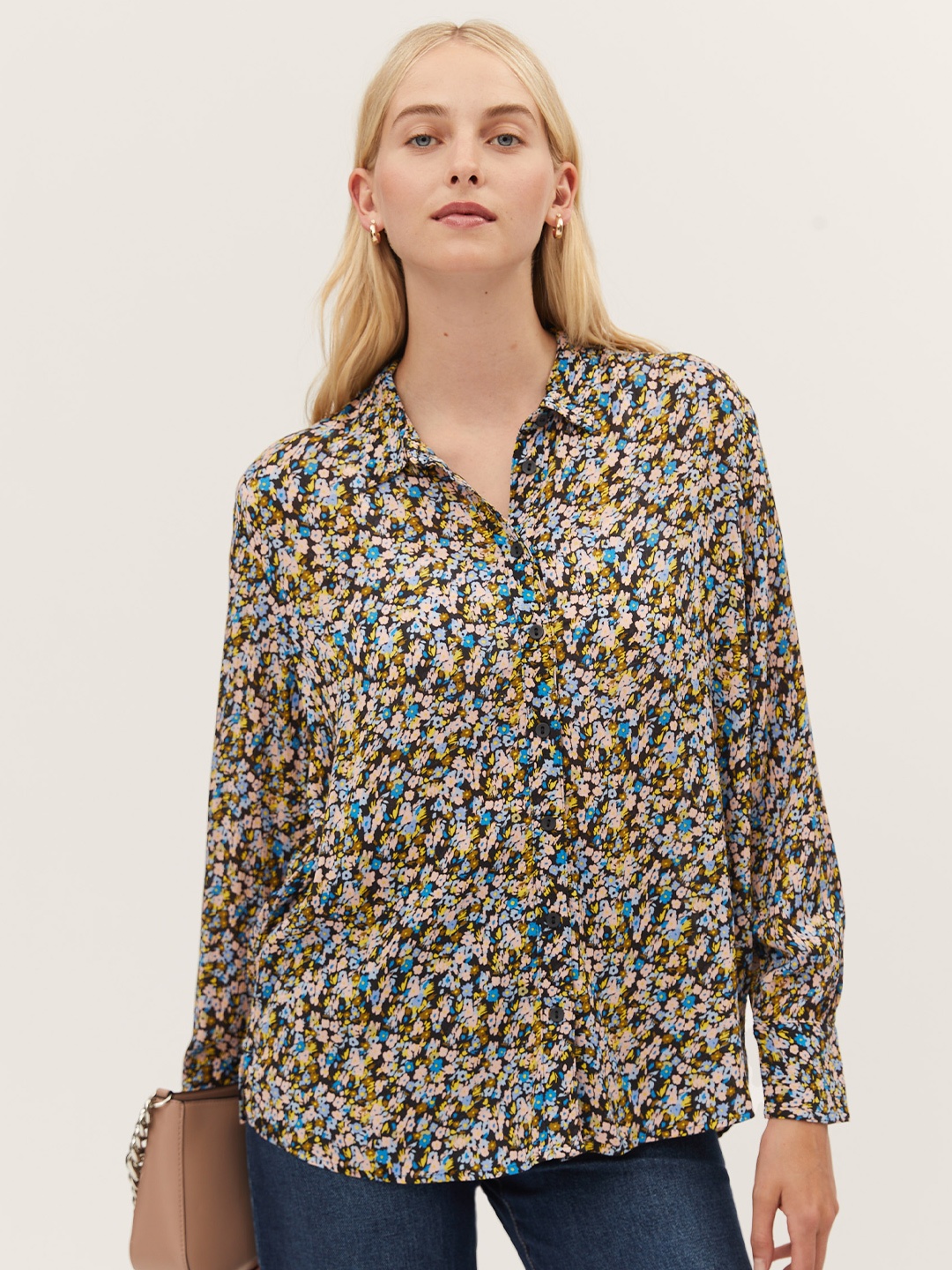 

Marks & Spencer Women Black Floral Printed Casual Shirt