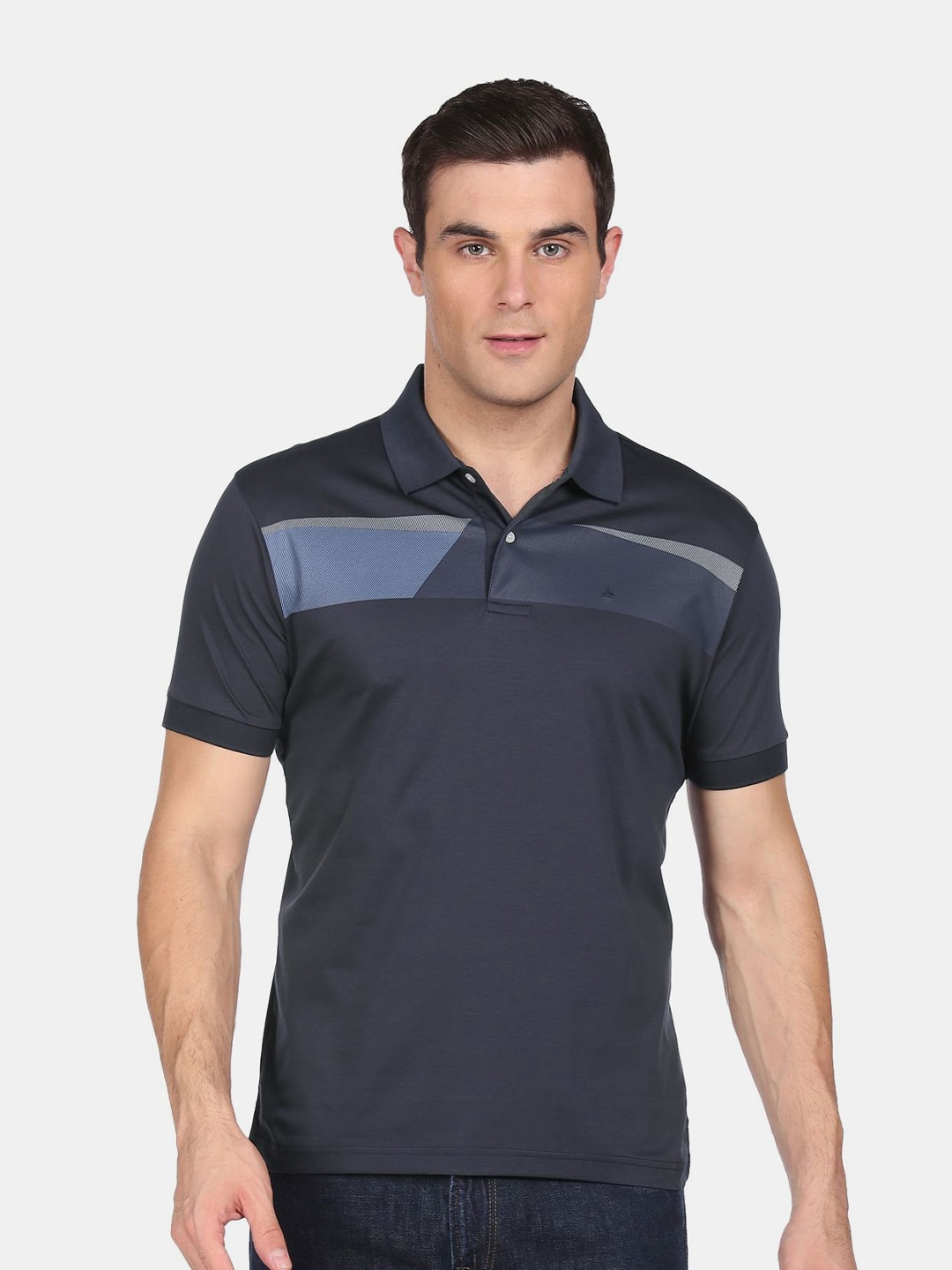 

Arrow Men Blue Polo Collar T-shirt