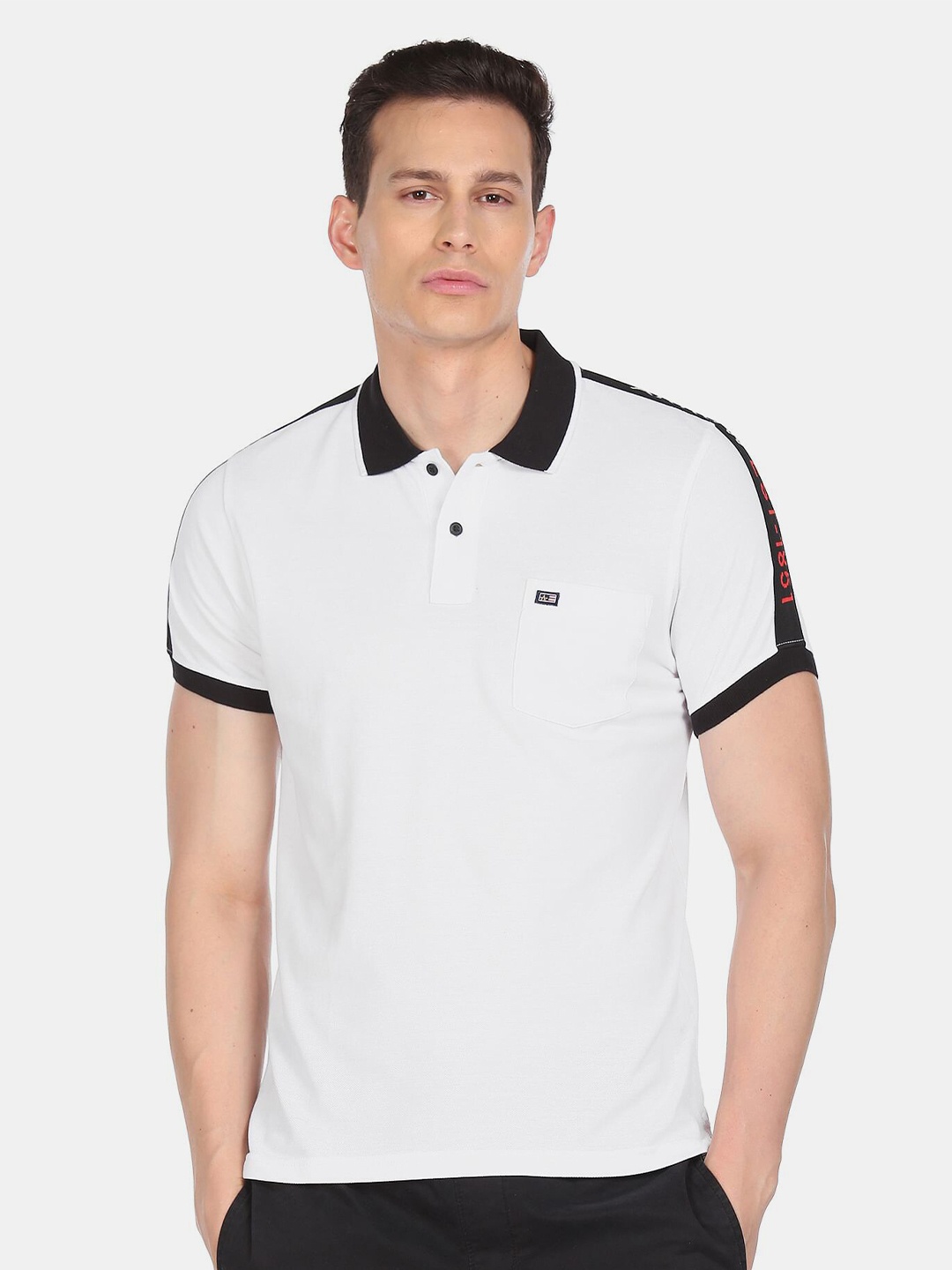 

Arrow Sport Men White Cotton Polo Collar T-shirt