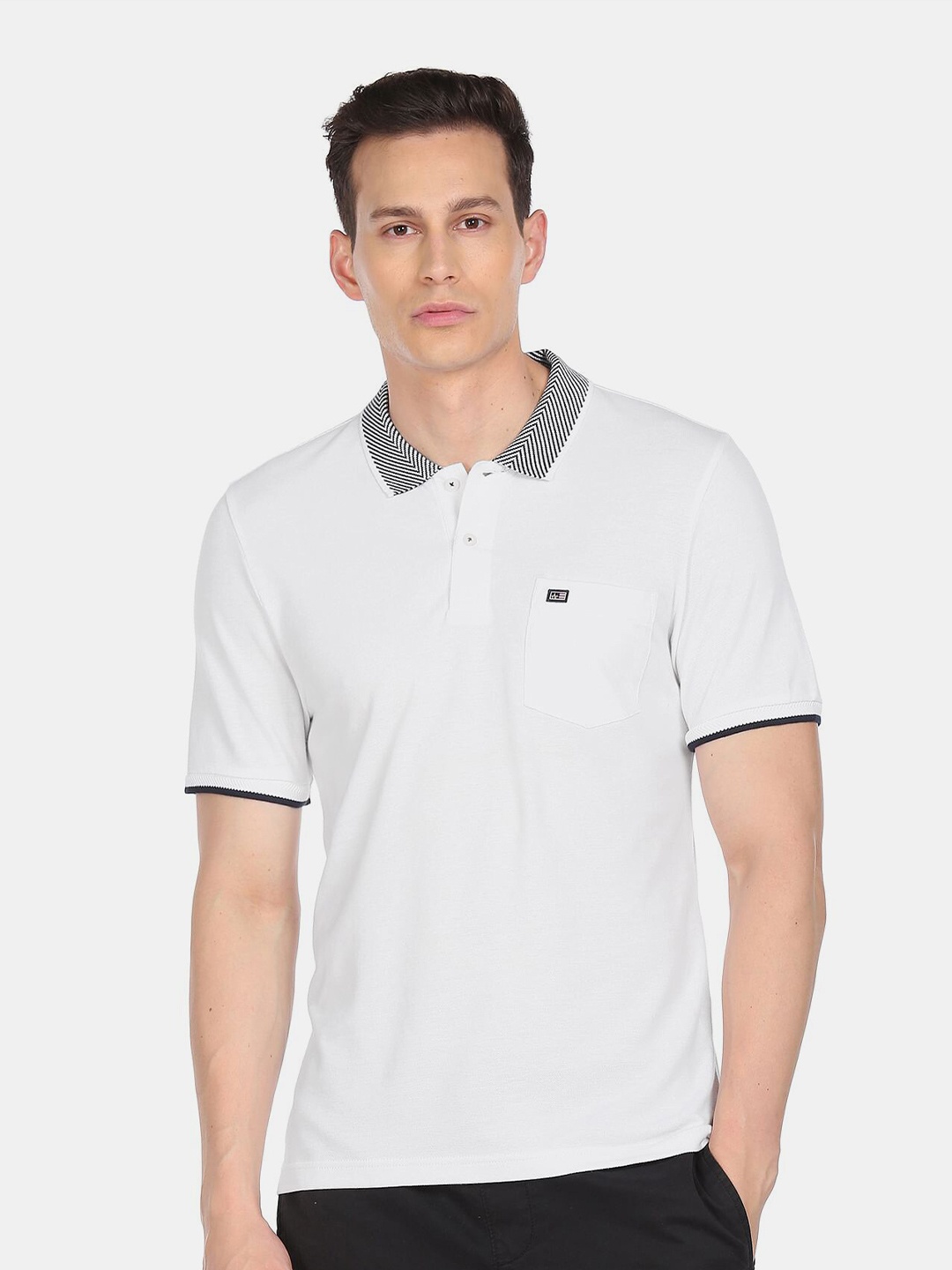 

Arrow Sport Men Cotton White Polo Collar T-shirt
