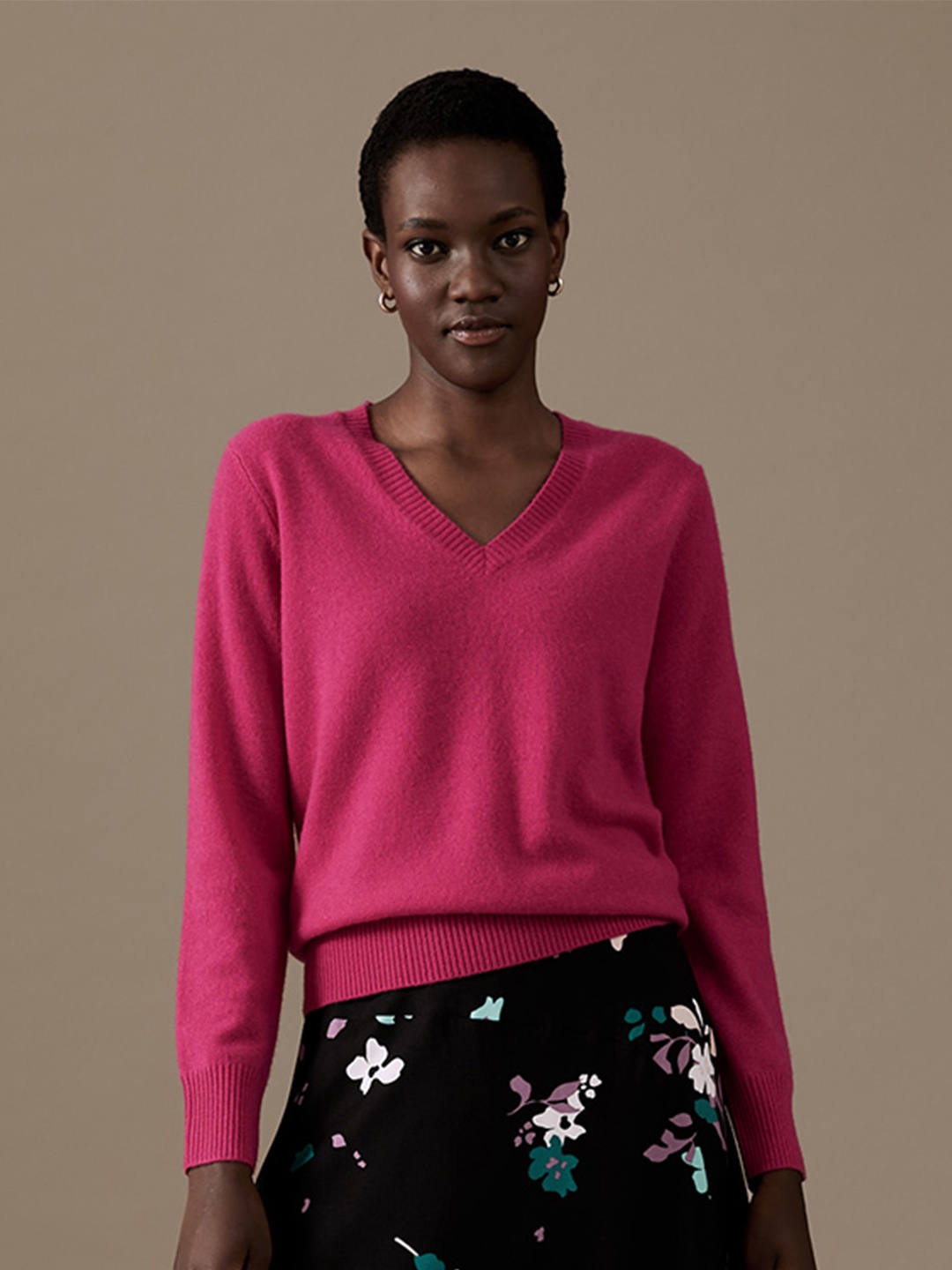 

Marks & Spencer Women Pink Cashmere Pullover