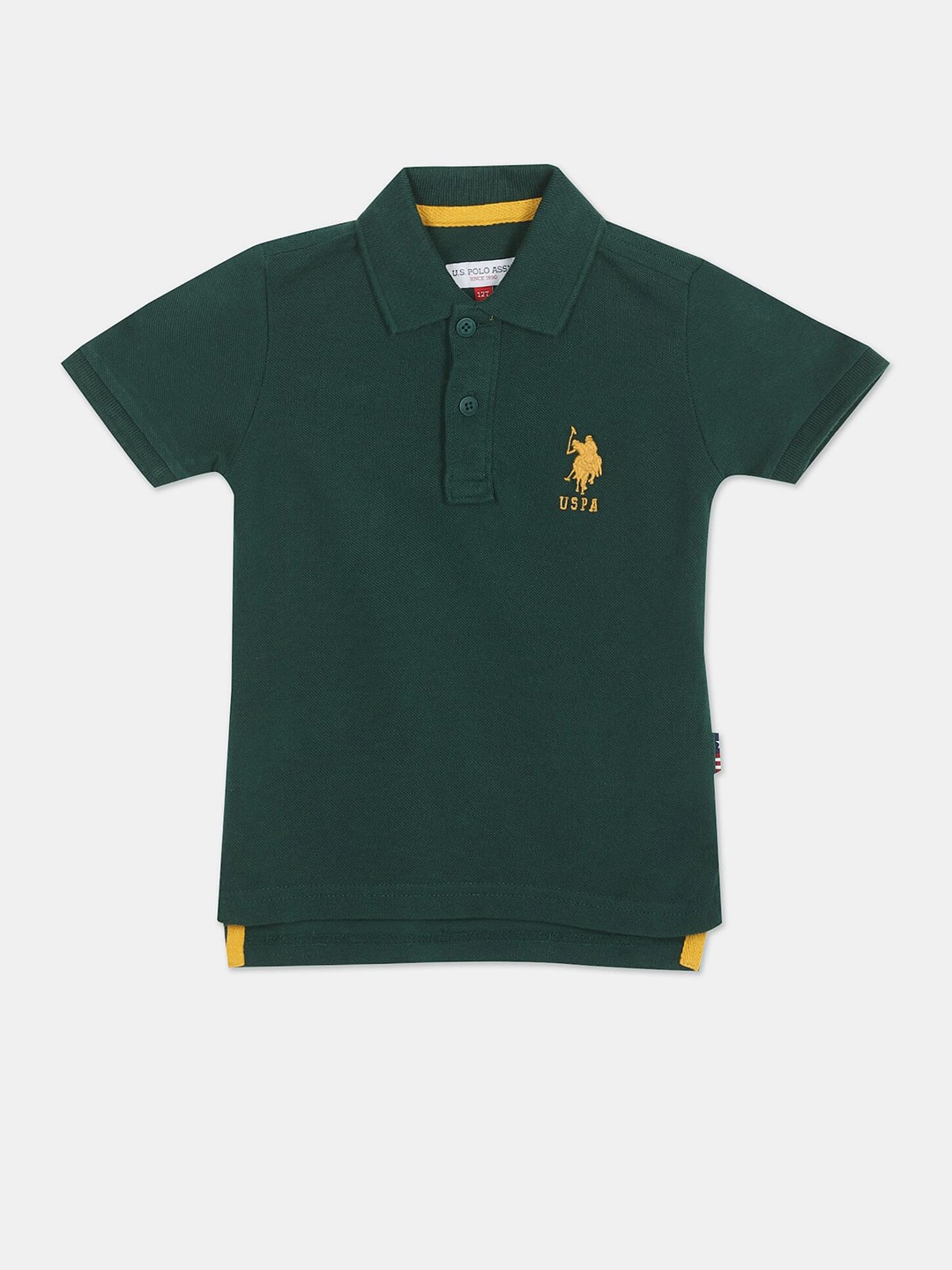 

U S Polo Assn Boys Green Polo Collar T-shirt