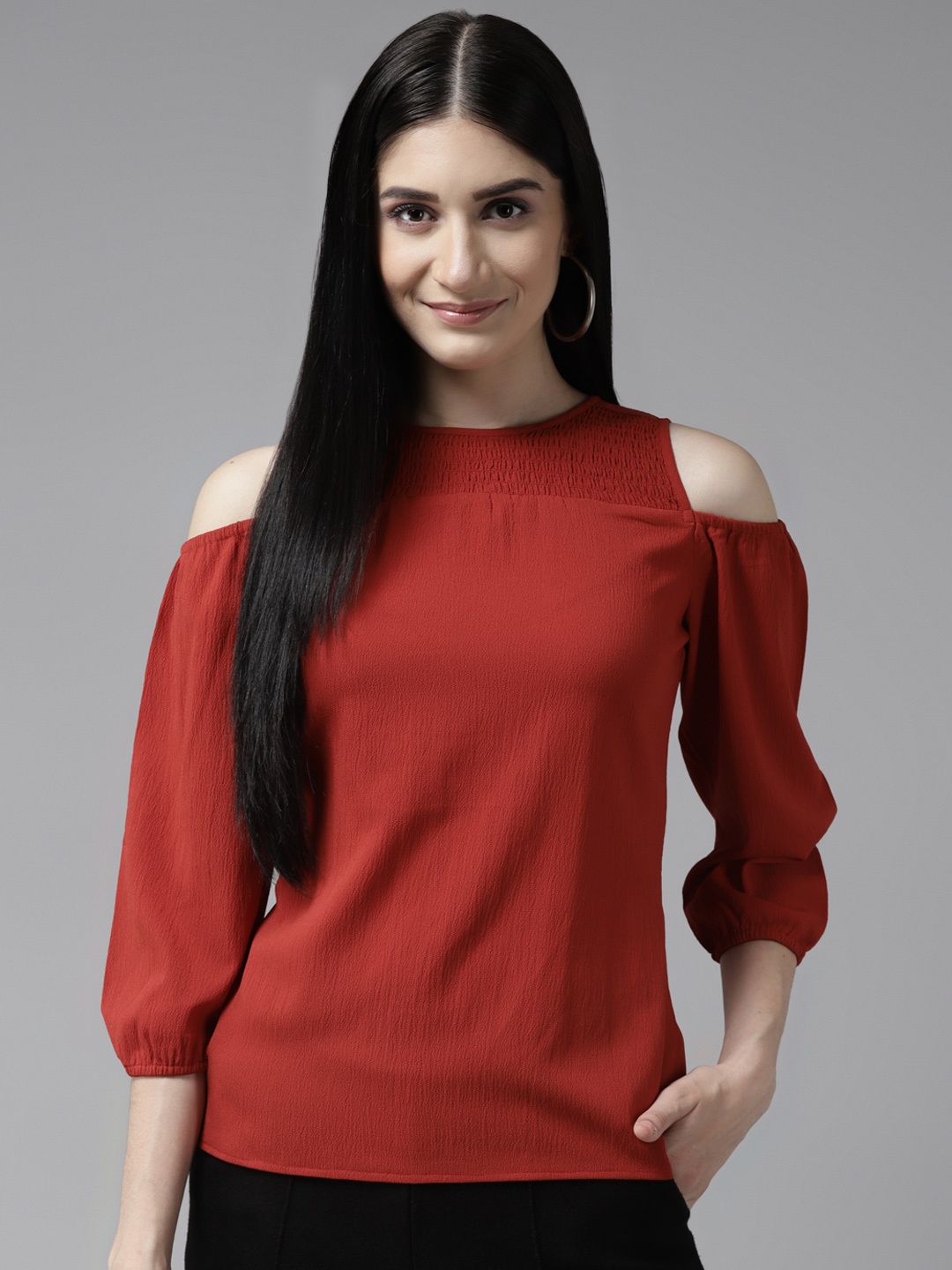 

Aarika Red Solid Top