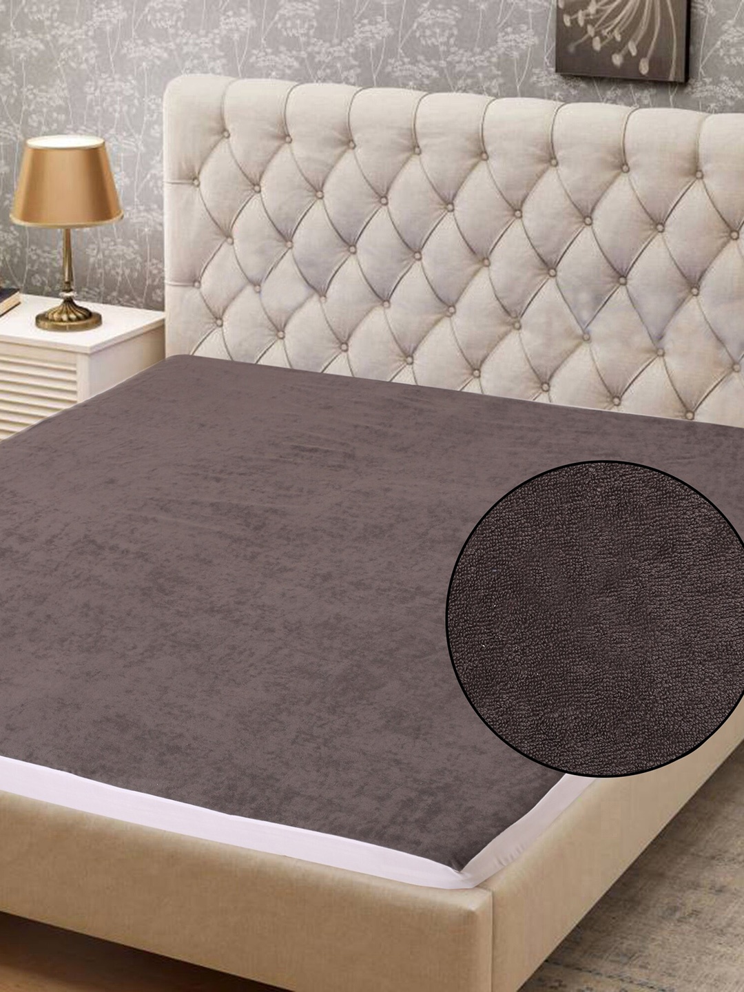 

Pum Pum Grey Solid Single Waterproof Mattress Protector