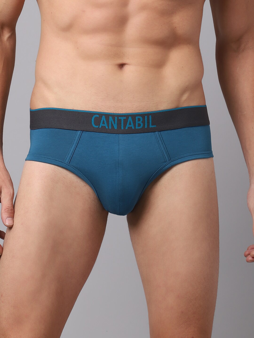 

CANTABIL Men Pack of 2 Teal Solid Briefs MBRF00016_TEAL