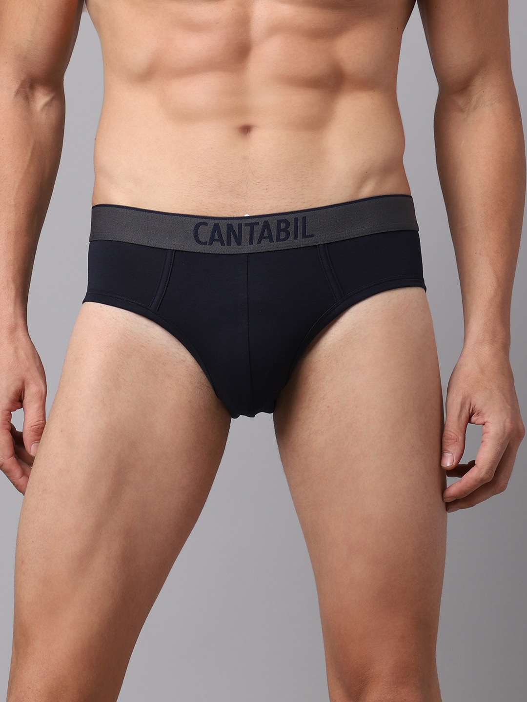 

Cantabil Men Pack Of 2 Navy Blue Solid Basic Briefs