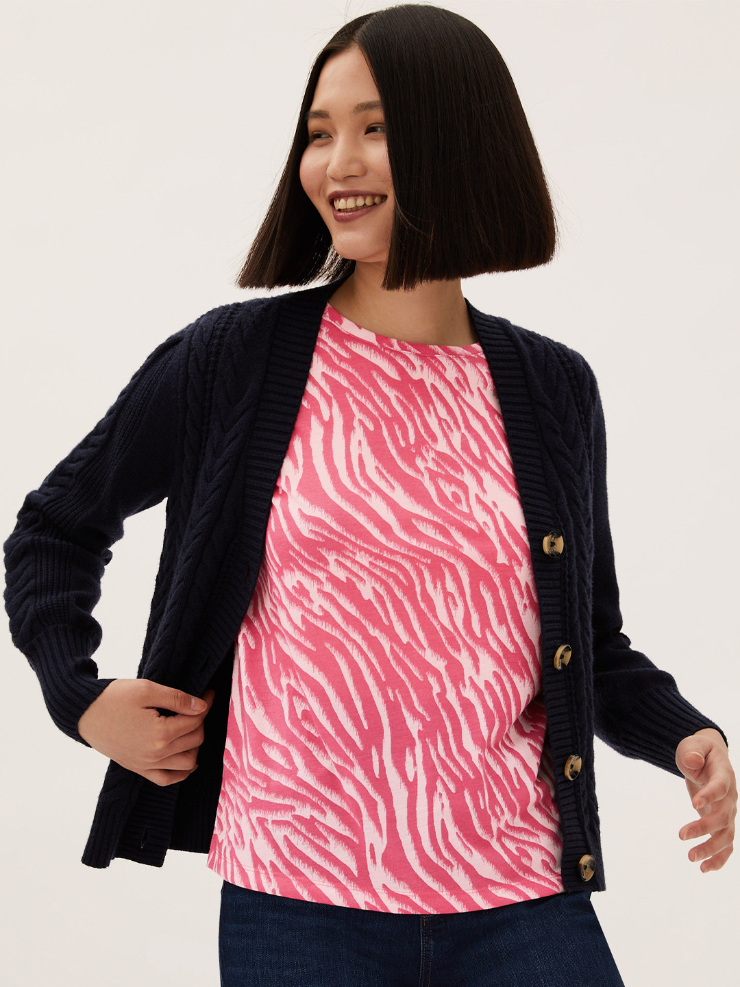 

Marks & Spencer Women Pink Printed T-shirt