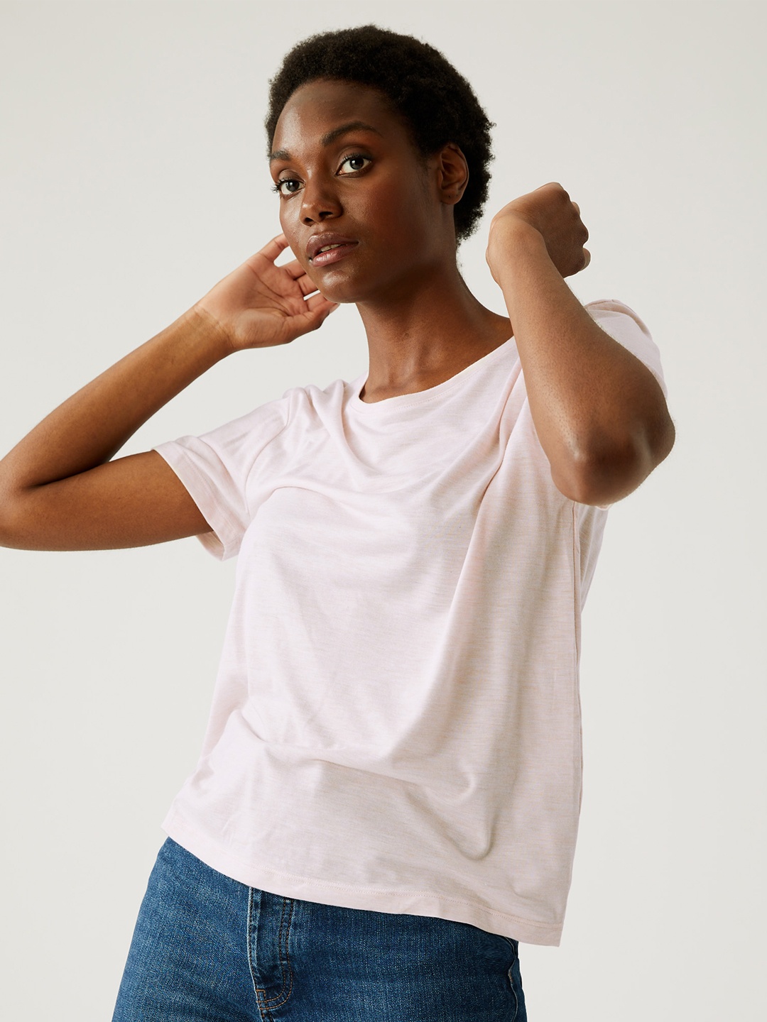 

Marks & Spencer Women Pink Solid T-shirt