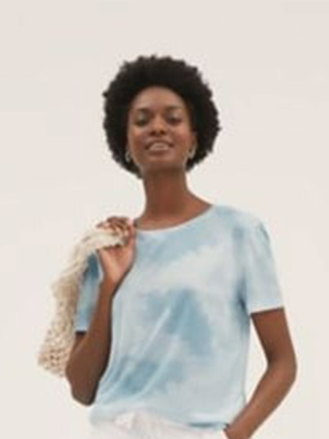 

Marks & Spencer Women Blue Tie and Dye Dyed T-shirt