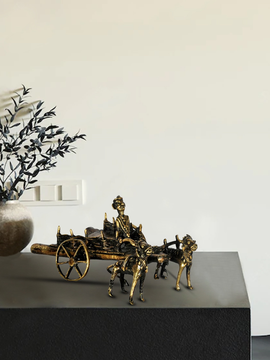 

SHREE KALA HOME DECOR Bronze Brass Statue Tribal Man Dhokra Art Showpieces